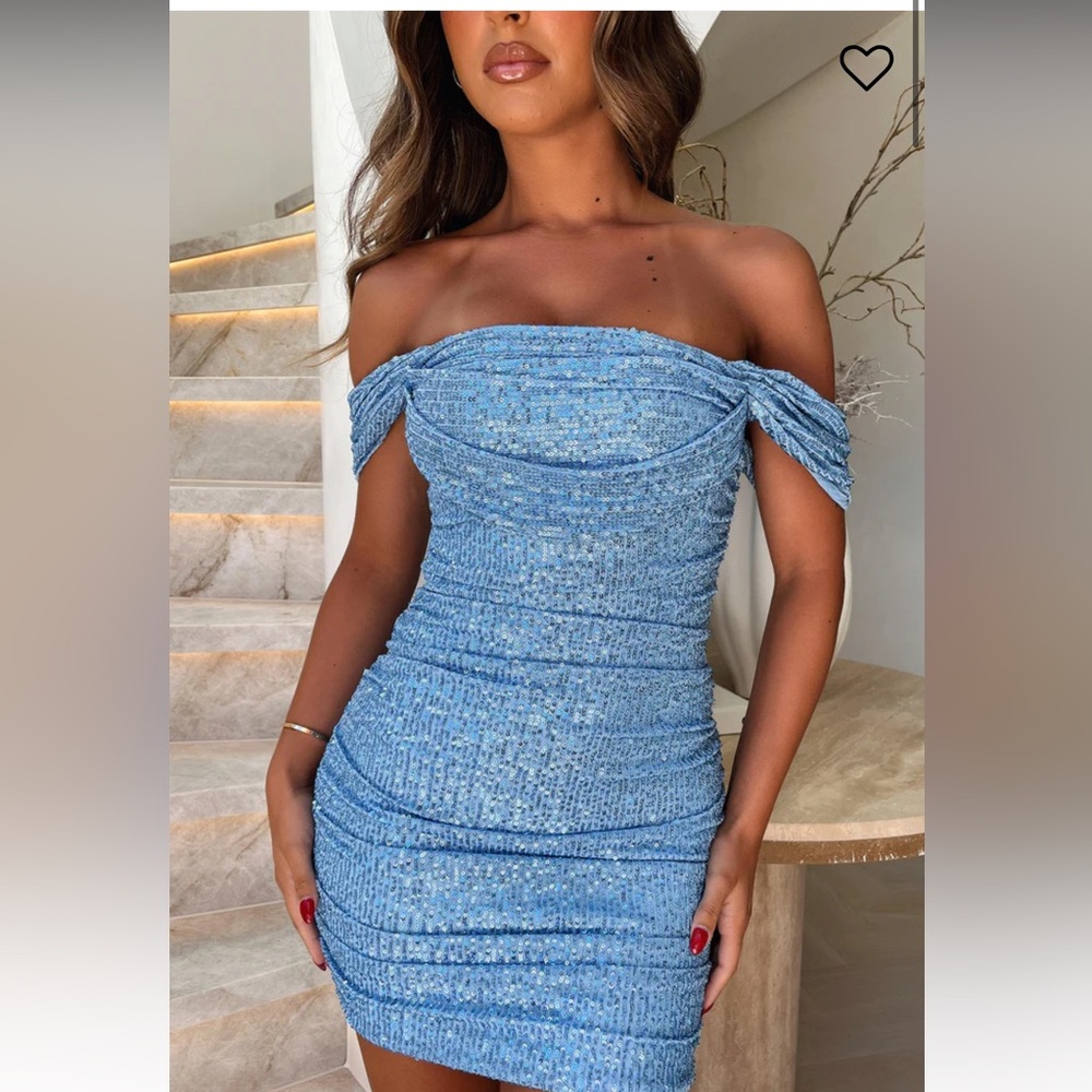 NARA DRESS - BLUE SEQUIN- brand new size 2
